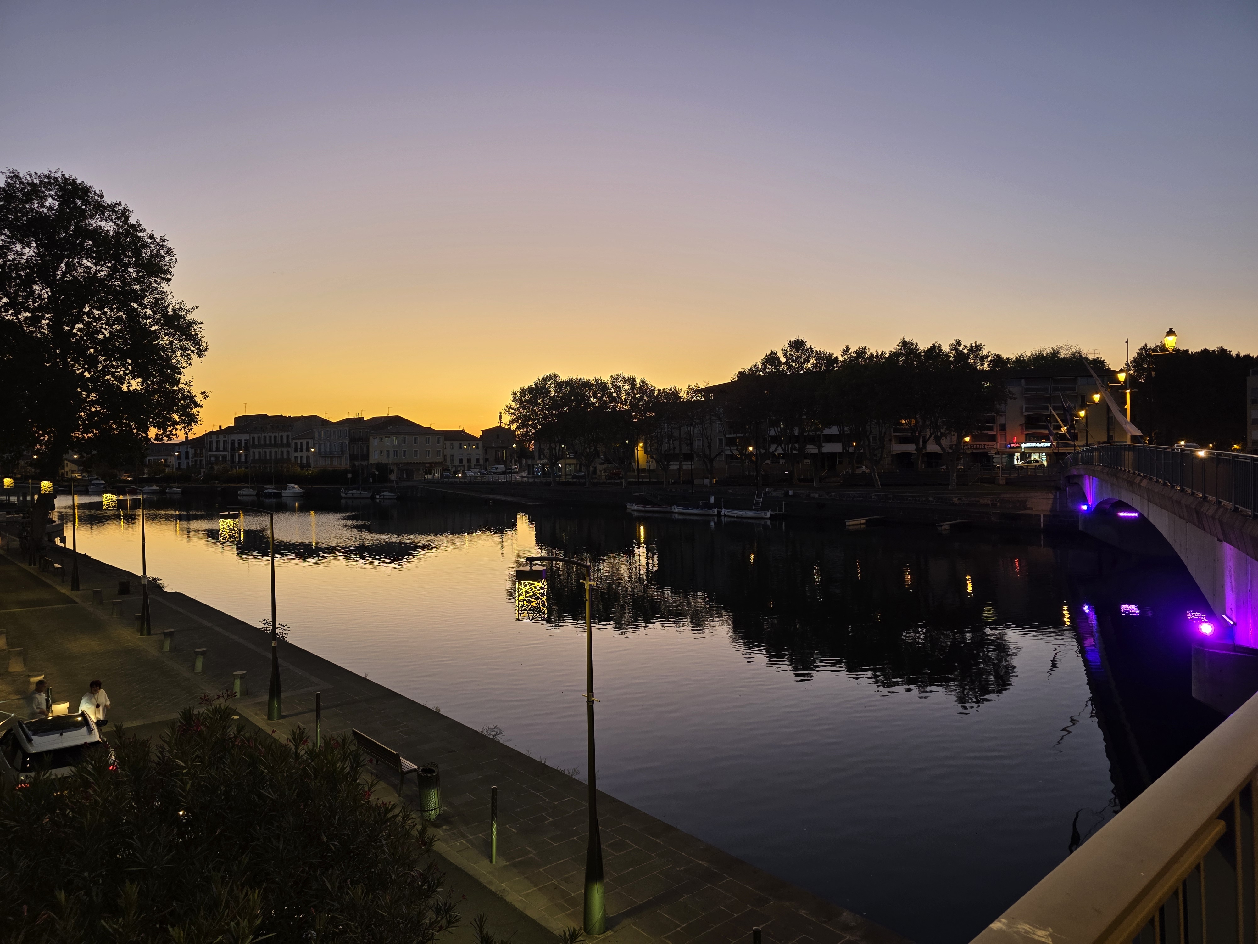 The Hérault River at sunset, a short walk from Maison Embonne