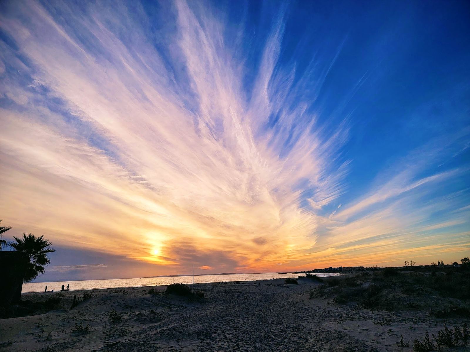 Sunset over the beach near Agde